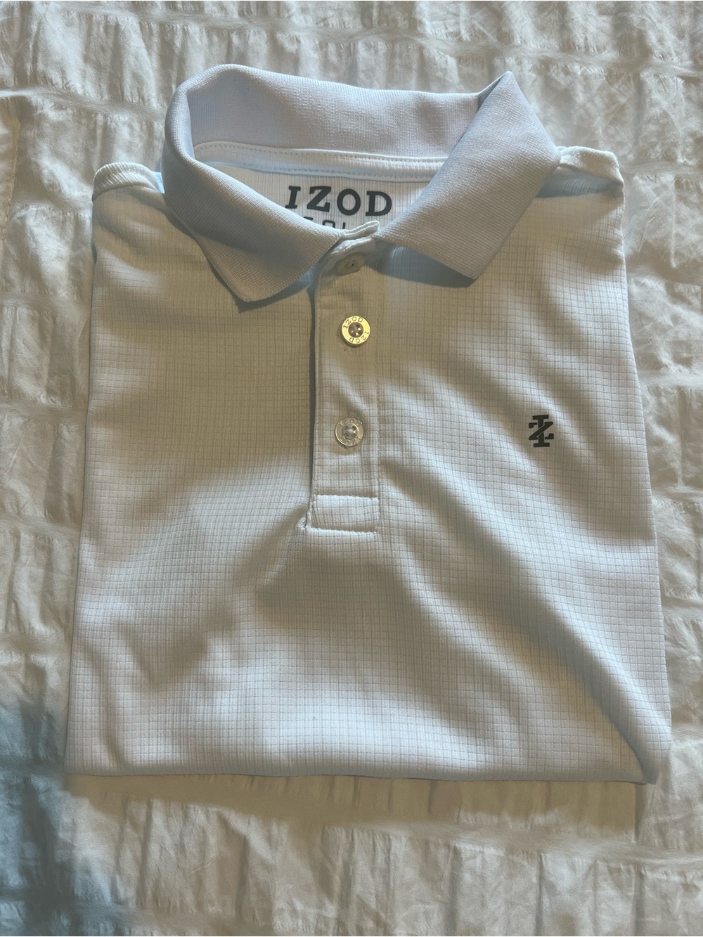 Izod Men's White Polo with Subtle Logo